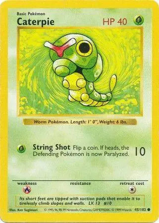 Caterpie (45/102) [Base Set Shadowless Unlimited] - Doe's Cards
