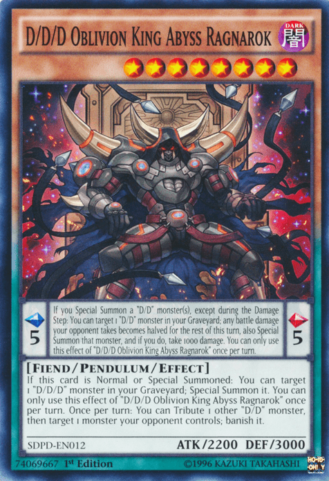 D/D/D Oblivion King Abyss Ragnarok [SDPD-EN012] Common - Doe's Cards