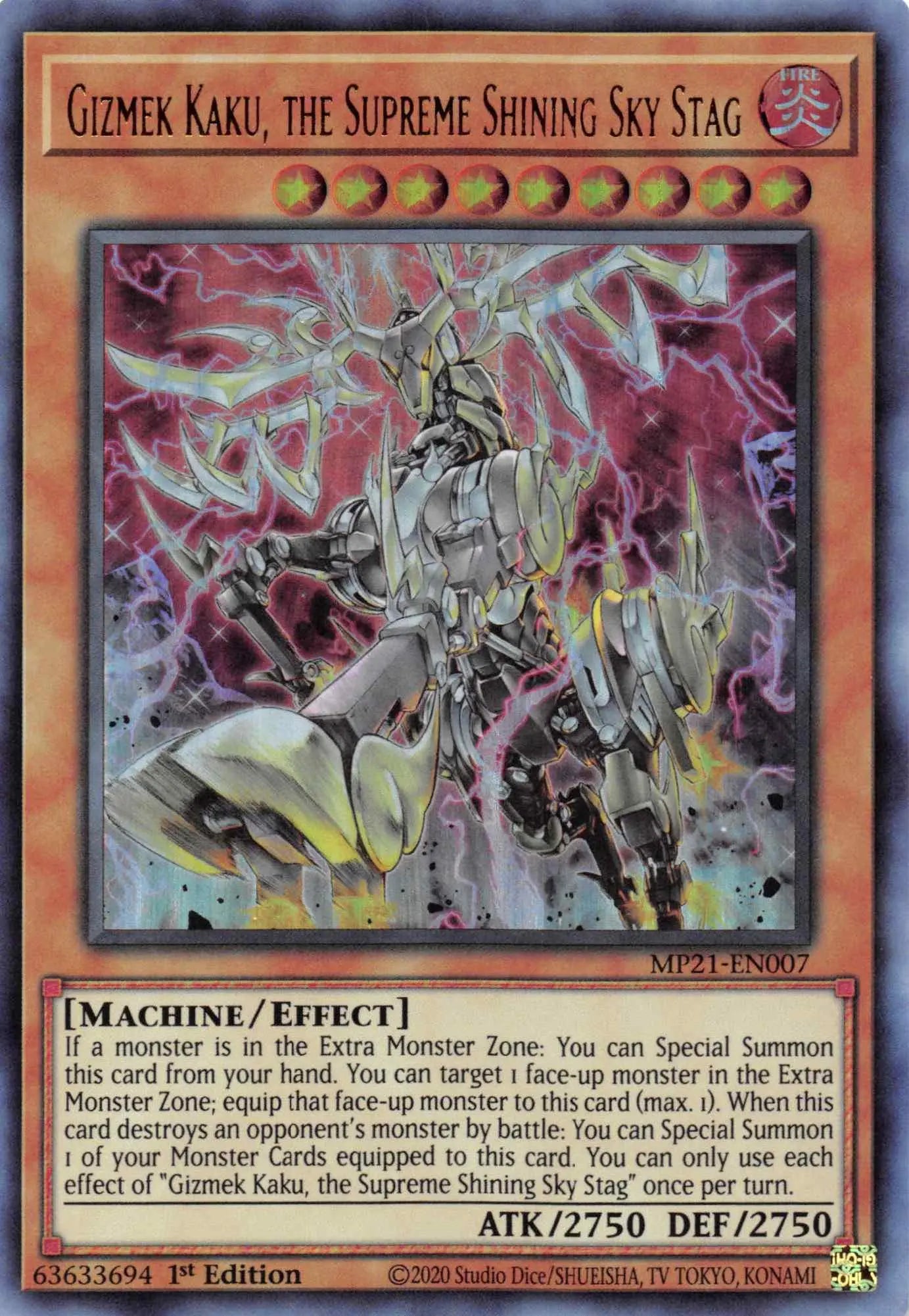 Gizmek Kaku, the Supreme Shining Sky Stag [MP21-EN007] Ultra Rare - Doe's Cards