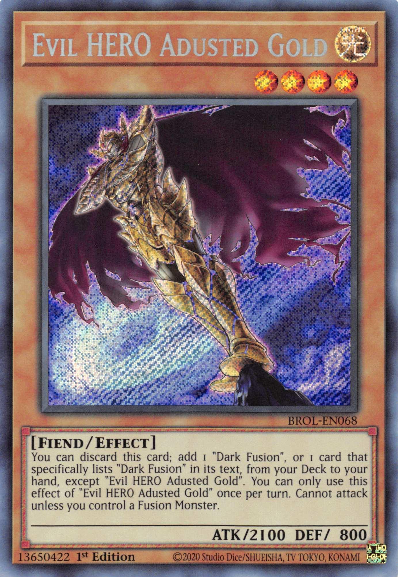 Evil HERO Adusted Gold [BROL-EN068] Secret Rare - Doe's Cards
