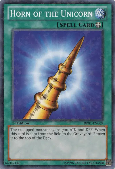 Horn of the Unicorn [BP01-EN069] Starfoil Rare - Doe's Cards