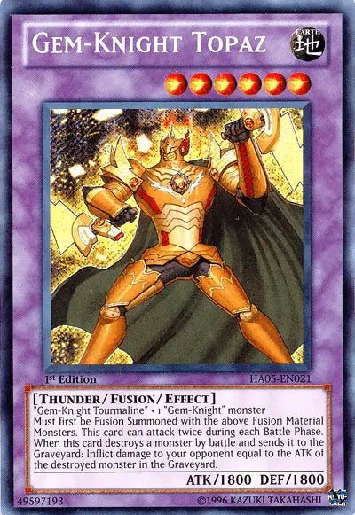 Gem-Knight Topaz [HA05-EN021] Secret Rare - Doe's Cards
