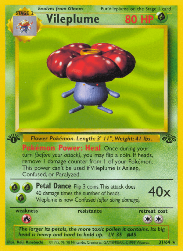 Vileplume (31/64) [Jungle 1st Edition] - Doe's Cards