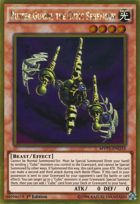 Buster Gundil the Cubic Behemoth [MVP1-ENG35] Gold Rare - Doe's Cards