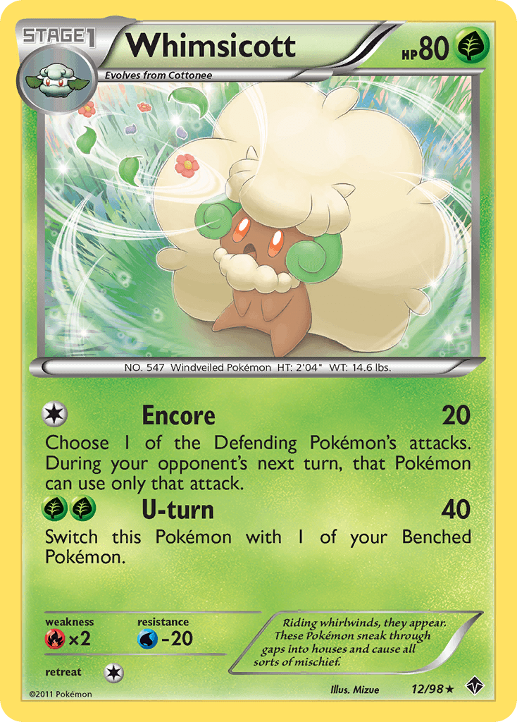 Whimsicott (12/98) [Black & White: Emerging Powers] - Doe's Cards