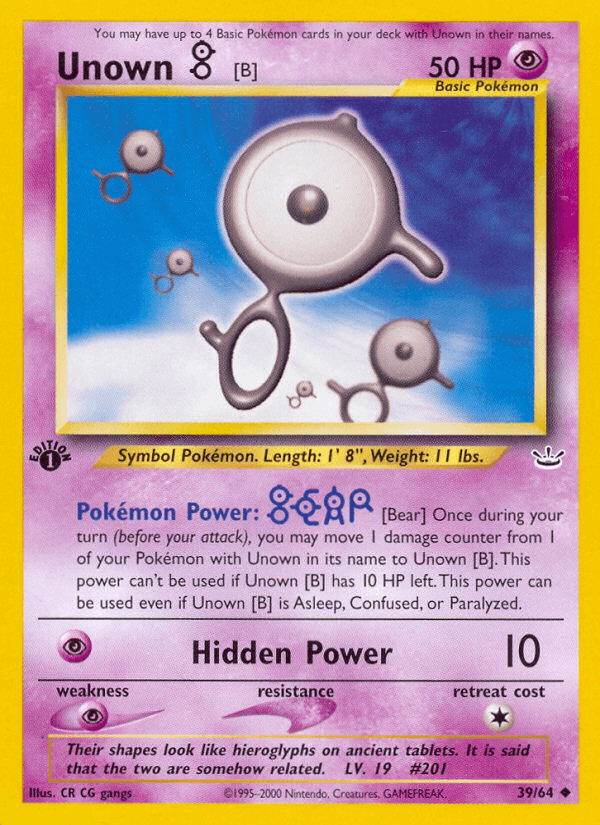 Unown [B] (39/64) [Neo Revelation 1st Edition] - Doe's Cards