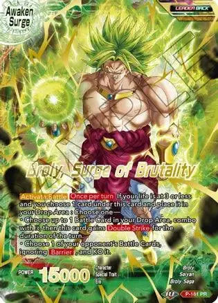 Broly // Broly, Surge of Brutality (Gold Stamped) (P-181) [Mythic Booster] - Doe's Cards
