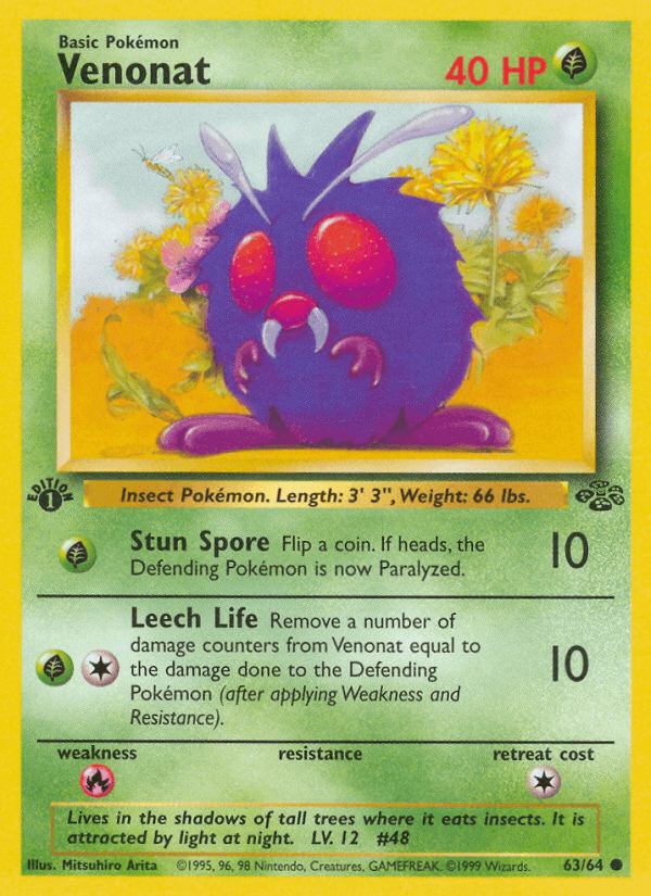 Venonat (63/64) [Jungle 1st Edition] - Doe's Cards