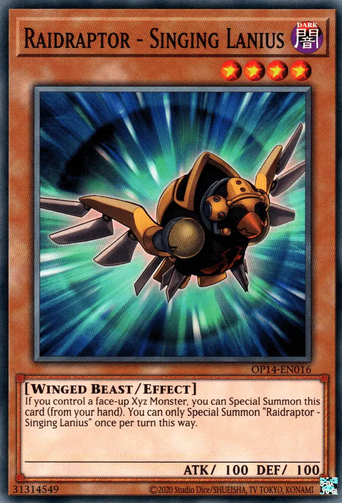 Raidraptor - Singing Lanius [OP14-EN016] Common - Doe's Cards