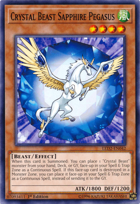 Crystal Beast Sapphire Pegasus [LED2-EN042] Common - Doe's Cards