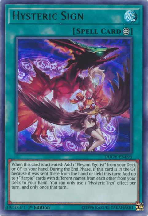 Hysteric Sign [DUOV-EN093] Ultra Rare - Doe's Cards