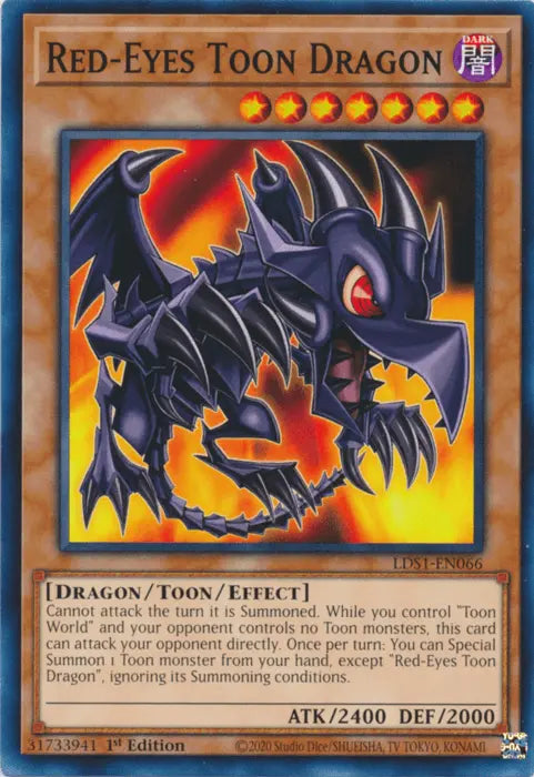 Red-Eyes Toon Dragon [LDS1-EN066] Common - Doe's Cards