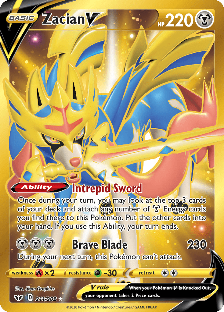 Zacian V (211/202) [Sword & Shield: Base Set] - Doe's Cards