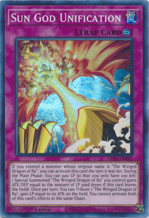 Sun God Unification [LED7-EN007] Super Rare - Doe's Cards