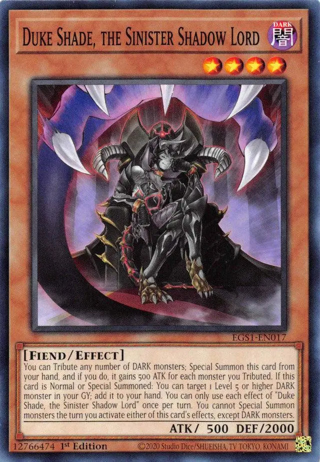 Duke Shade, the Sinister Shadow Lord [EGS1-EN017] Common - Doe's Cards