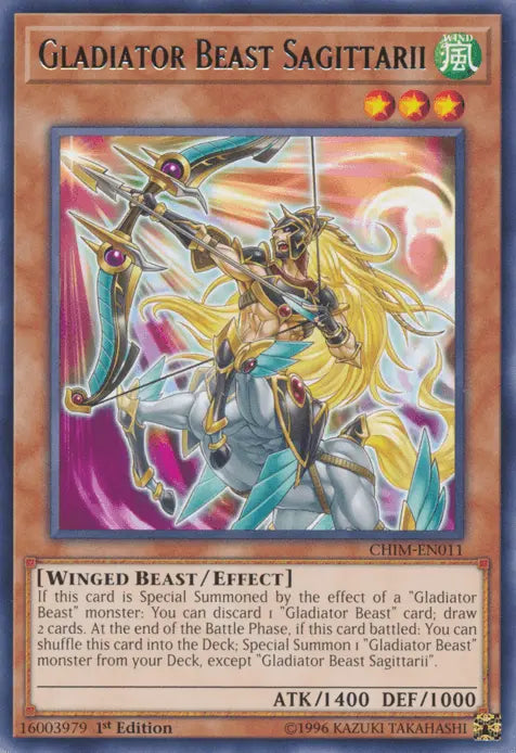Gladiator Beast Sagittarii [CHIM-EN011] Rare - Doe's Cards