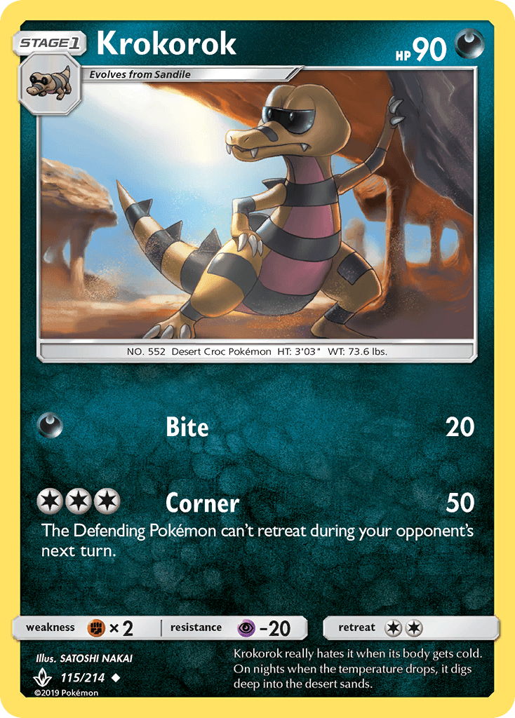 Krokorok (115/214) [Sun & Moon: Unbroken Bonds] - Doe's Cards