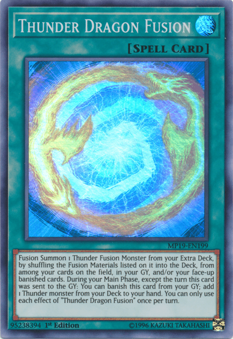 Thunder Dragon Fusion [MP19-EN199] Super Rare - Doe's Cards