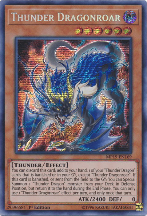 Thunder Dragonroar [MP19-EN169] Prismatic Secret Rare - Doe's Cards