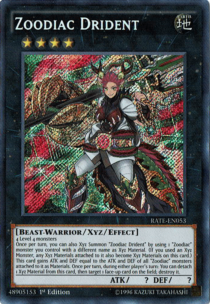 Zoodiac Drident [RATE-EN053] Secret Rare - Doe's Cards