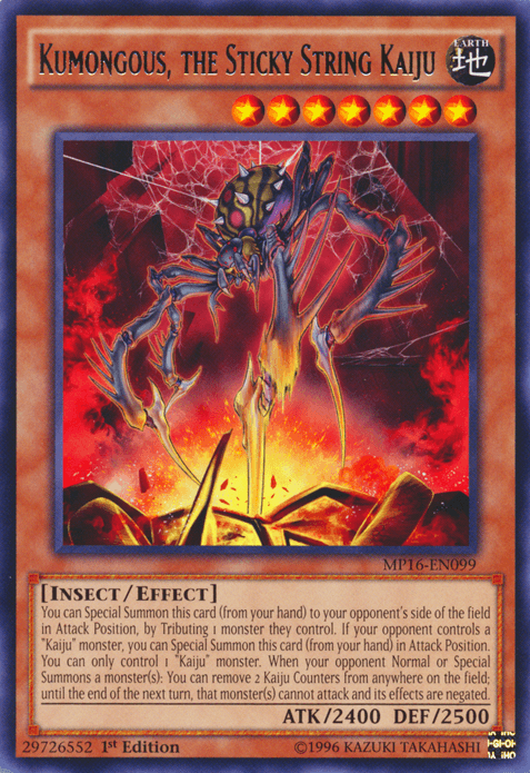 Kumongous, the Sticky String Kaiju [MP16-EN099] Rare - Doe's Cards