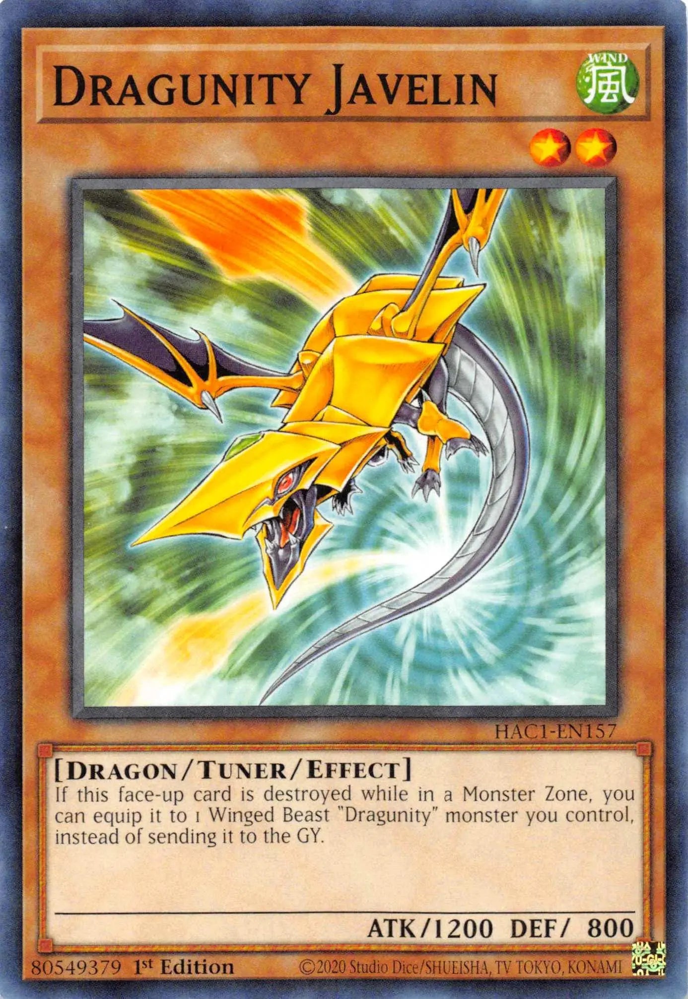Dragunity Javelin [HAC1-EN157] Common - Doe's Cards