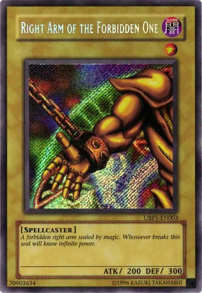 Right Arm of the Forbidden One [UBP1-EN003] Secret Rare - Doe's Cards