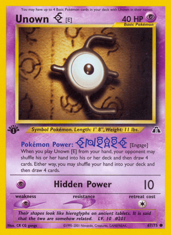 Unown [E] (67/75) [Neo Discovery 1st Edition] - Doe's Cards