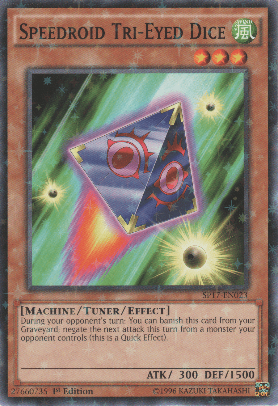 Speedroid Tri-Eyed Dice [SP17-EN023] Starfoil Rare - Doe's Cards