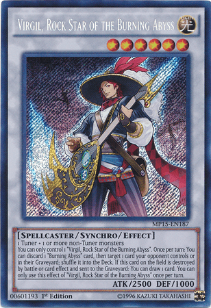 Virgil, Rock Star of the Burning Abyss [MP15-EN187] Secret Rare - Doe's Cards