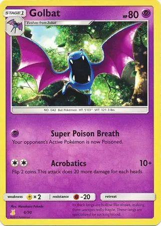 Golbat (6/30) [Sun & Moon: Trainer Kit - Lycanroc & Alolan Raichu] - Doe's Cards