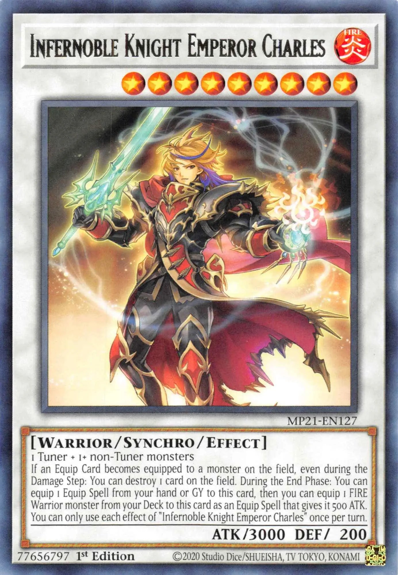 Infernoble Knight Emperor Charles [MP21-EN127] Rare - Doe's Cards