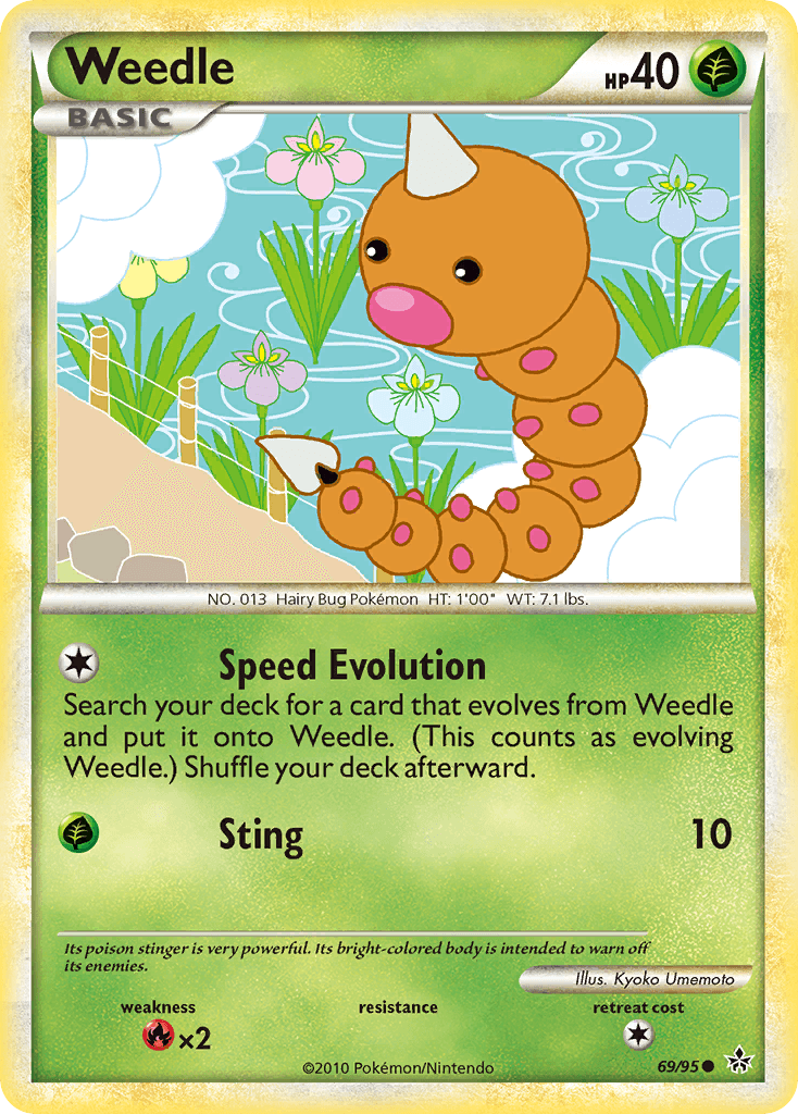 Weedle (69/95) [HeartGold & SoulSilver: Unleashed] - Doe's Cards