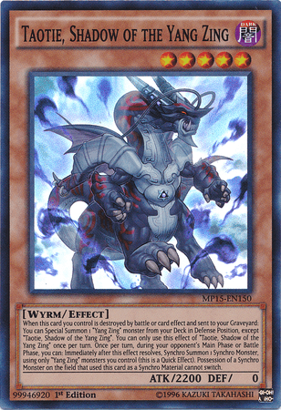 Taotie, Shadow of the Yang Zing [MP15-EN150] Super Rare - Doe's Cards