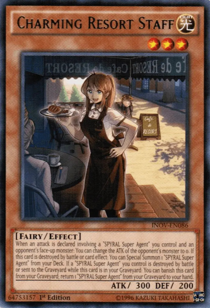 Charming Resort Staff [INOV-EN086] Rare - Doe's Cards
