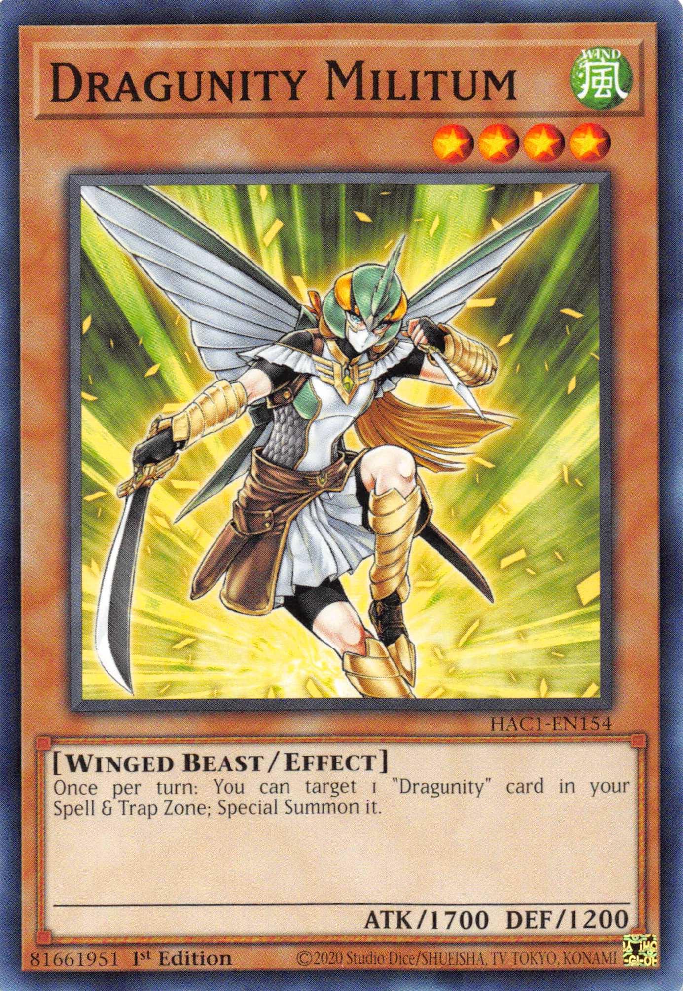 Dragunity Militum [HAC1-EN154] Common - Doe's Cards