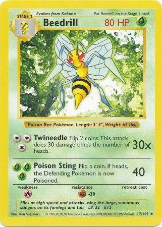Beedrill (17/102) [Base Set Shadowless Unlimited] - Doe's Cards