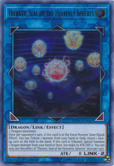Hieratic Seal of the Heavenly Spheres [DUPO-EN027] Ultra Rare - Doe's Cards