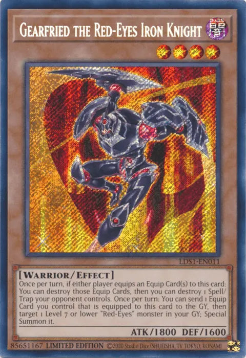 Gearfried the Red-Eyes Iron Knight [LDS1-EN011] Secret Rare - Doe's Cards