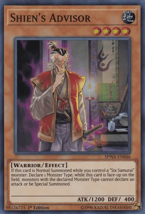 Shien's Advisor [SPWA-EN046] Super Rare - Doe's Cards