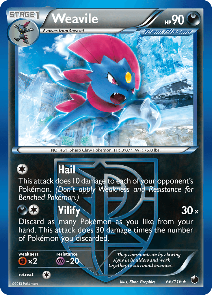 Weavile (66/116) [Black & White: Plasma Freeze] - Doe's Cards