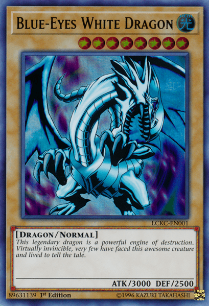 Blue-Eyes White Dragon (Version 2) [LCKC-EN001] Ultra Rare - Doe's Cards