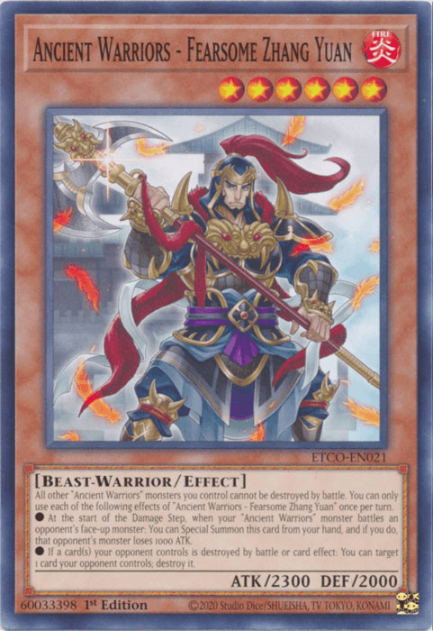 Ancient Warriors - Fearsome Zhang Yuan [ETCO-EN021] Common - Doe's Cards