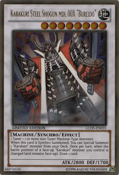 Karakuri Steel Shogun mdl 00X Bureido [GLD5-EN035] Gold Rare - Doe's Cards