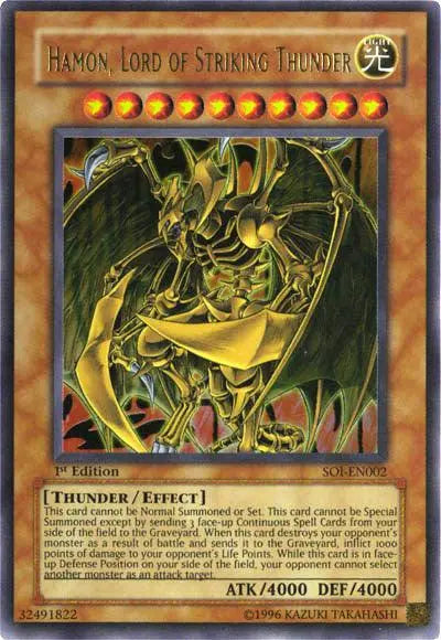 Hamon, Lord of Striking Thunder [SOI-EN002] Ultra Rare - Doe's Cards