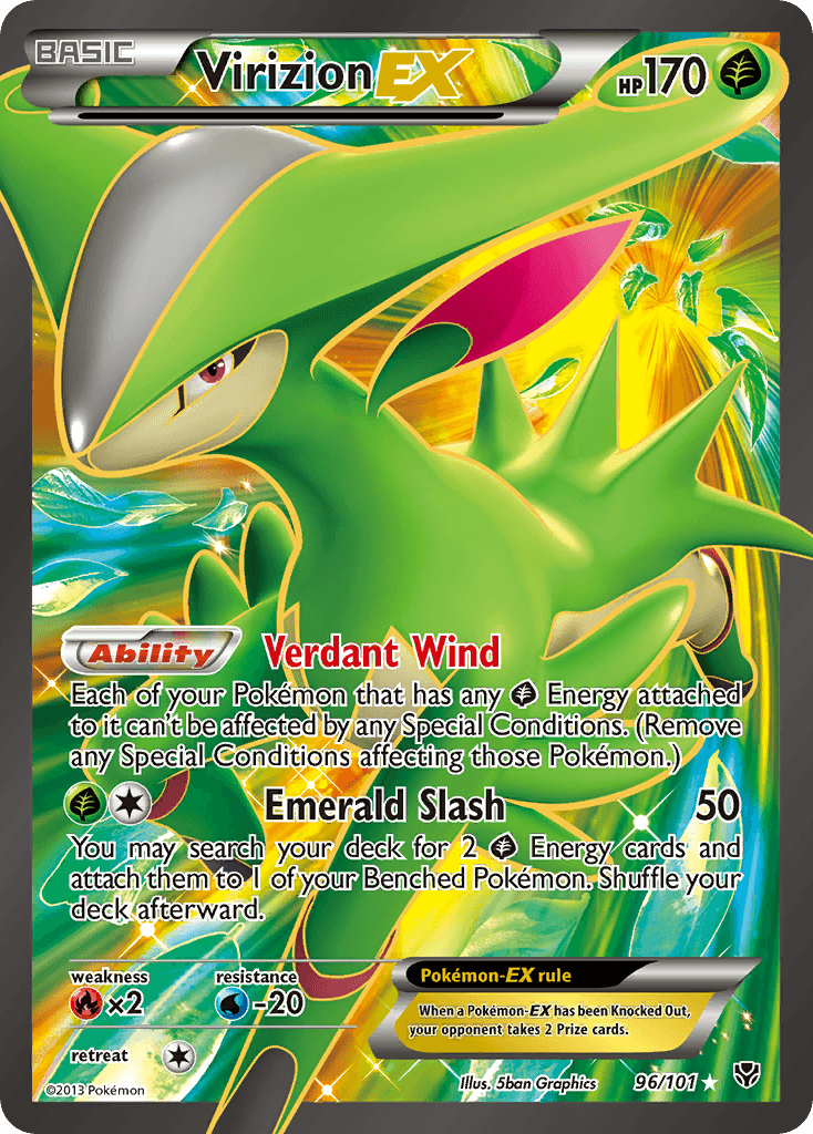 Virizion EX (96/101) [Black & White: Plasma Blast] - Doe's Cards