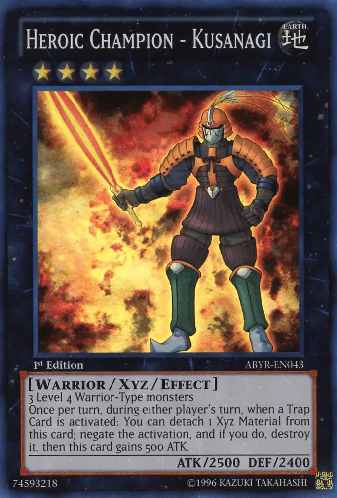 Heroic Champion - Kusanagi [ABYR-EN043] Super Rare - Doe's Cards