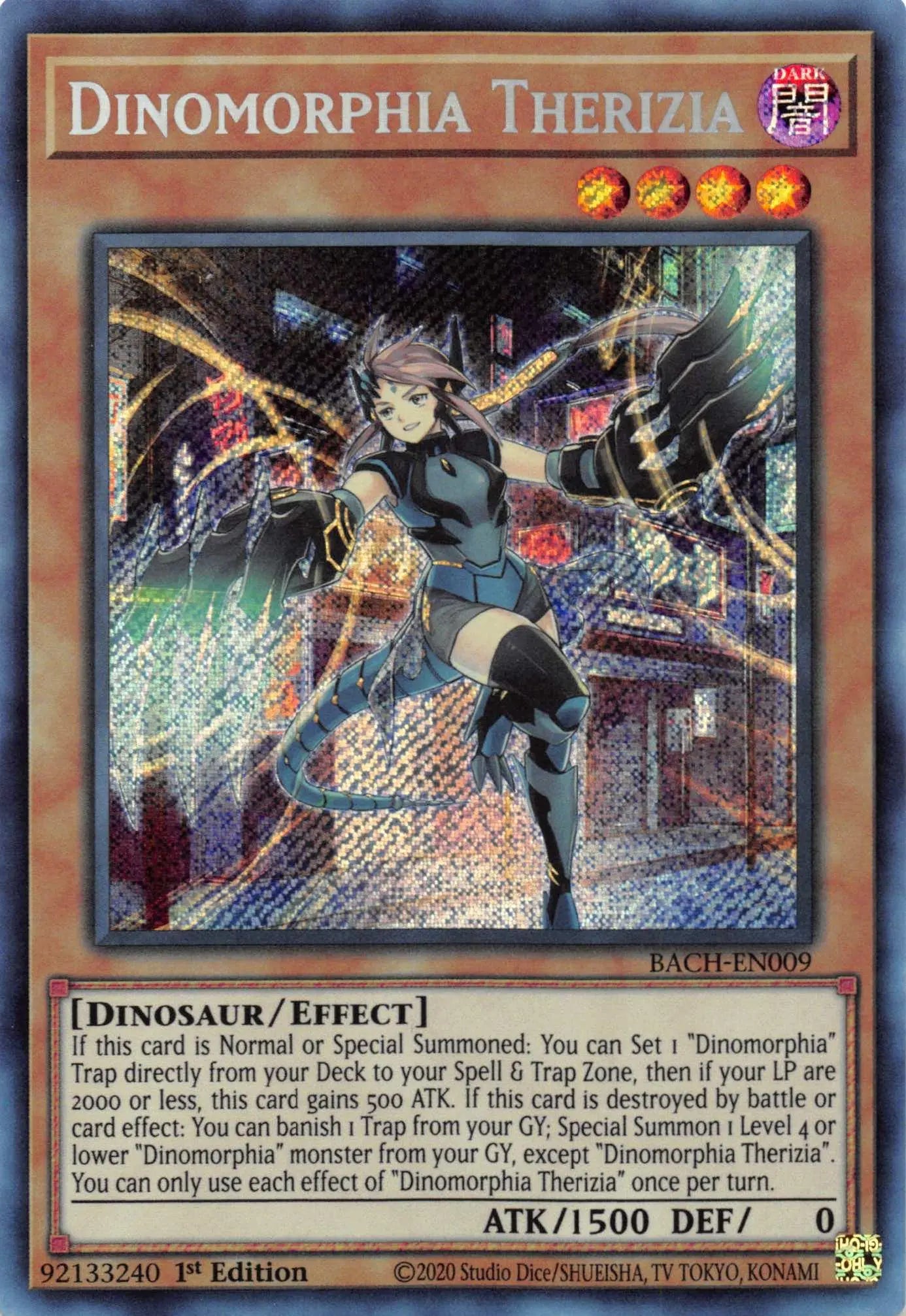 Dinomorphia Therizia [BACH-EN009] Secret Rare - Doe's Cards