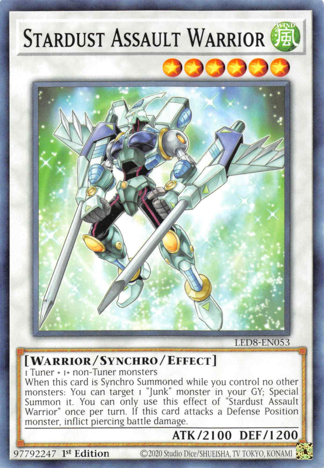 Stardust Assault Warrior [LED8-EN053] Common - Doe's Cards