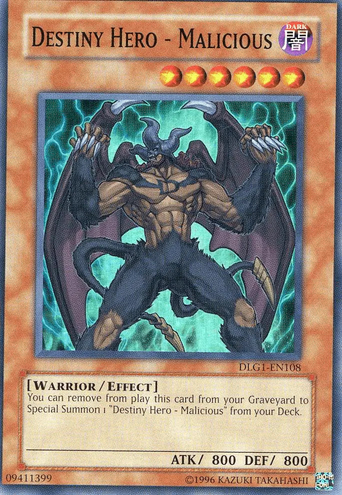 Destiny HERO - Malicious [DLG1-EN108] Super Rare - Doe's Cards